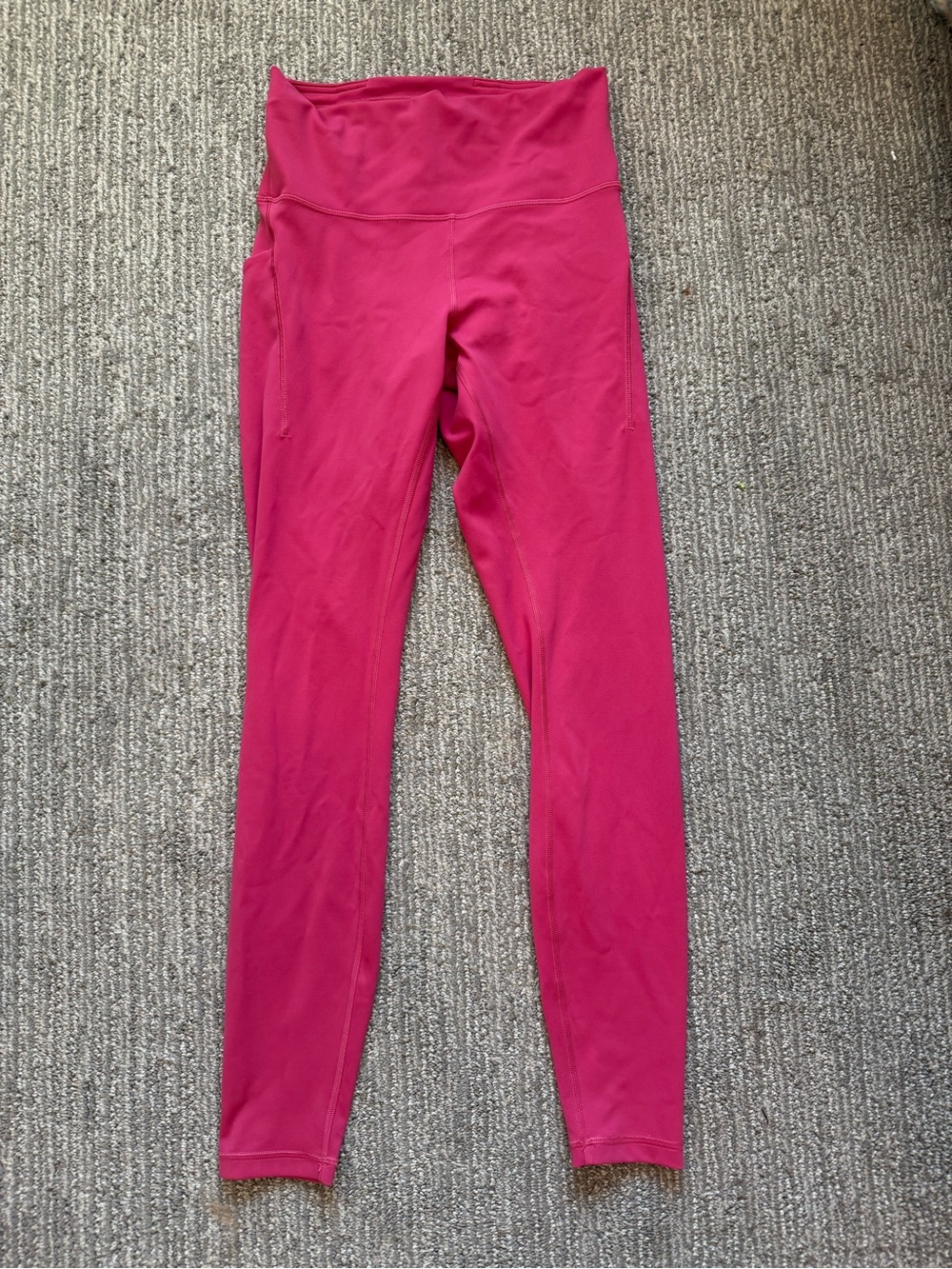 Lululemon Wunder Train High-Rise Tight with Pockets 25” Pink Everlux Leggings 8